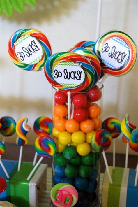 Here you should consider in advance how much idle time you have to expect and how your guests are on it. Cool Party Favors | 30th Birthday Theme Party Ideas - 30 Sucks