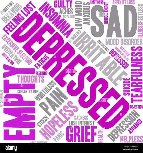 Depressed Word Cloud On A White Background Stock Vector Image And Art Alamy