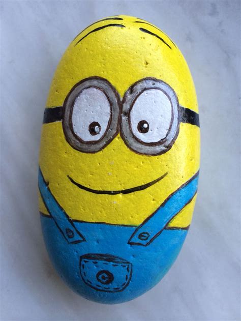 Diy Happy Minion Rock Painting Patterns Minion Painting Painted