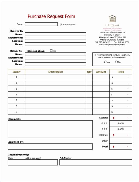 Purchase Order Request Form Excel Excel Templates