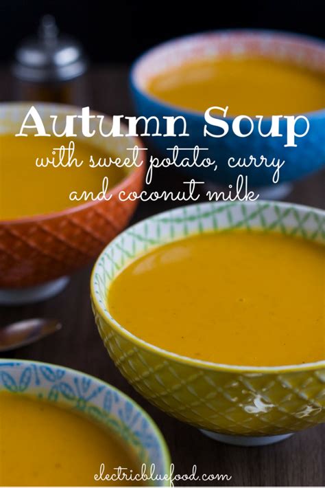 Autumn Soup Pumpkin Curry With Coconut Milk Vegan Electric Blue