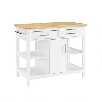 This kitchen island cart has a compact design and great storage capabilities, it will give you a perfect user experience. Butcher Block White Rolling Kitchen Island Cart