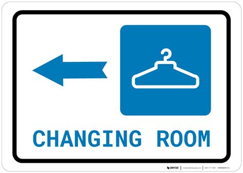 Changing Room Left Arrow with Icon Landscape - Wall Sign | Creative ...