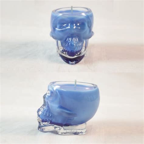 Decorative Glass Candle Holder Clear Glass Skulls Candle Holder