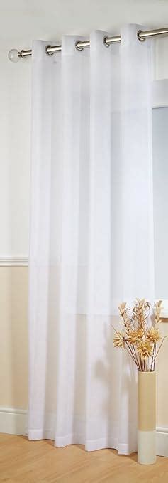 White Eyelet Ring Top Linen Look Voile Curtain Panel X Amazon