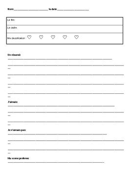 French Film Review Template by Mme Briggs | Teachers Pay Teachers