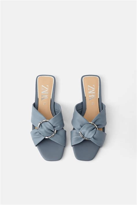 Leather Low Heeled Sandals With Ring Best Zara Sandals Popsugar