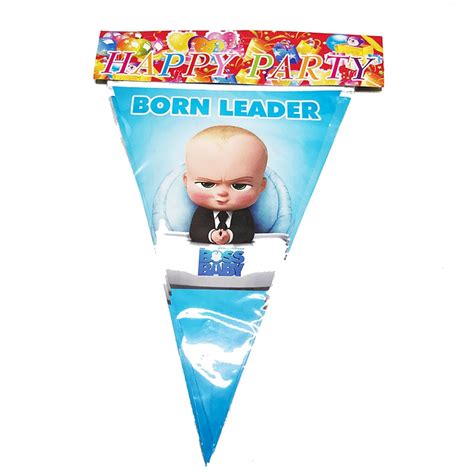 10pcspack Boy Boss Baby Theme Party Flags Baby Boss Party Decorations