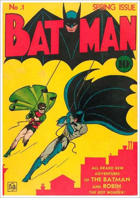 Batman Vintage Comic Cover Art Gran Póster Impresión Regalo En Etsy