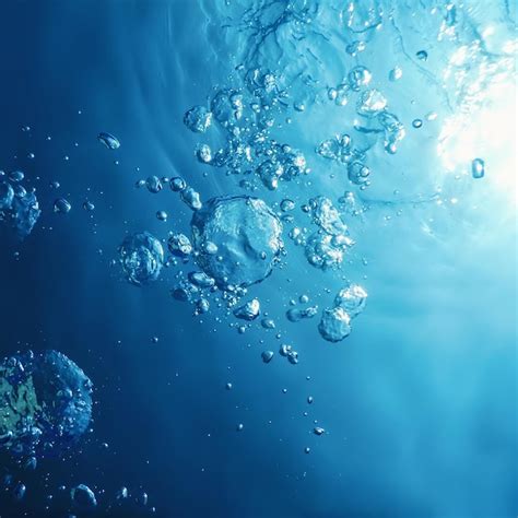Premium Photo Underwater Bubbles With Sunlight Underwater Background