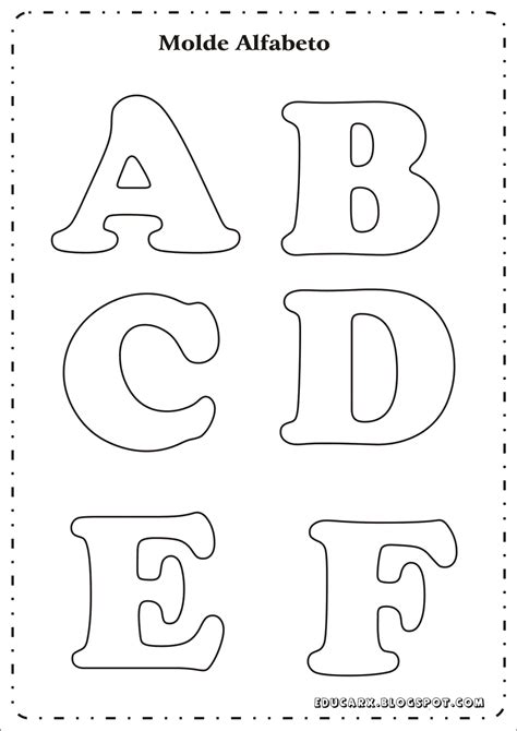 Educar X Letras Para Cartazes Modelo De Letras Molde Alfabeto