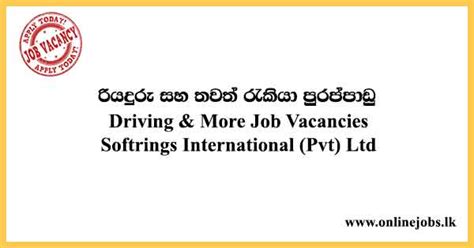 Driving Job Vacancies More Jobs Softrings International Pvt Ltd