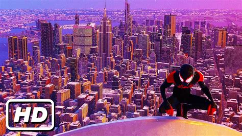 Jumping Off Highest Building In Into The Spider Verse Suit Spider Man Miles Morales P