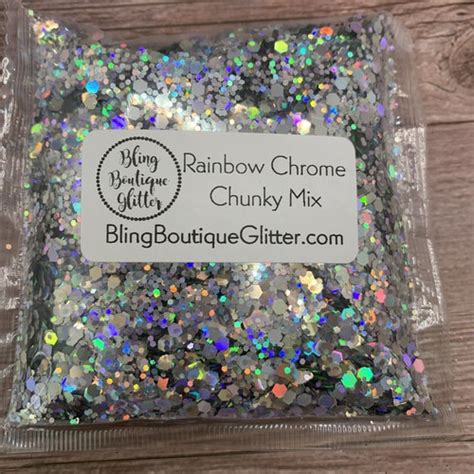 Silver Holographic Glitter Mix Loose Glitter Chunky Glitter Etsy