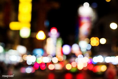 Download Premium Image Of Blurred Street Bokeh Lights At Night Time