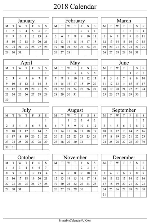 20 2018 And 2019 Calendar Free Download Printable Calendar Templates ️