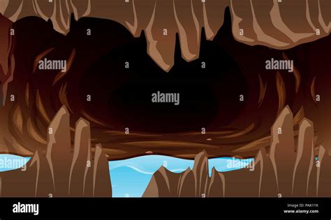 Underground Cave With Water Illustration Stock Vector Image And Art Alamy