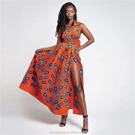 Hot Selling Sexy Maxi Peacock Printed African Kitenge Dress Designs Women Party Dress Buy