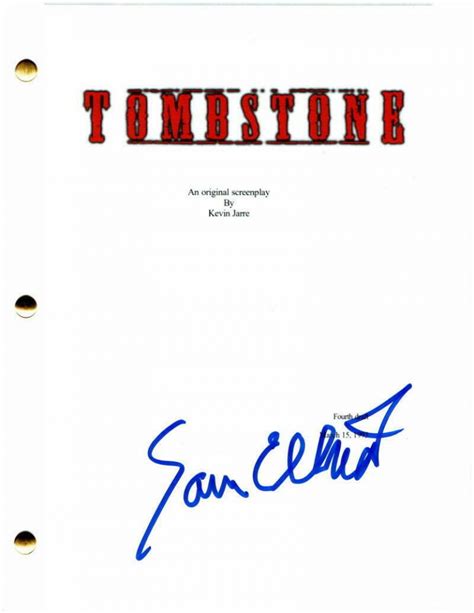 Sam Elliott Signed Autograph Tombstone Full Movie Script Bill Paxton
