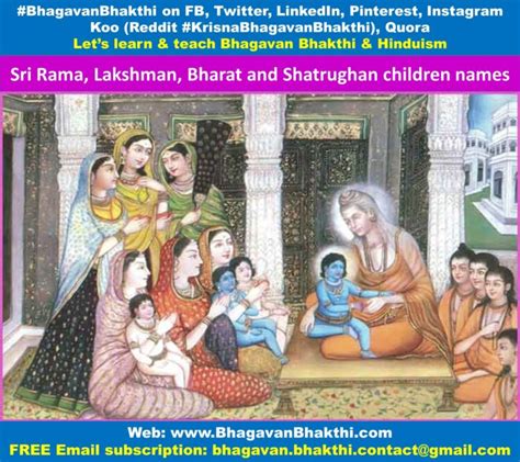 Rama Lakshmana Bharat Shatrughna Wife Children Mother Father Names