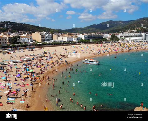 Landscape Of The Beach In Tossa De Mar Costa Brava Girona Spain