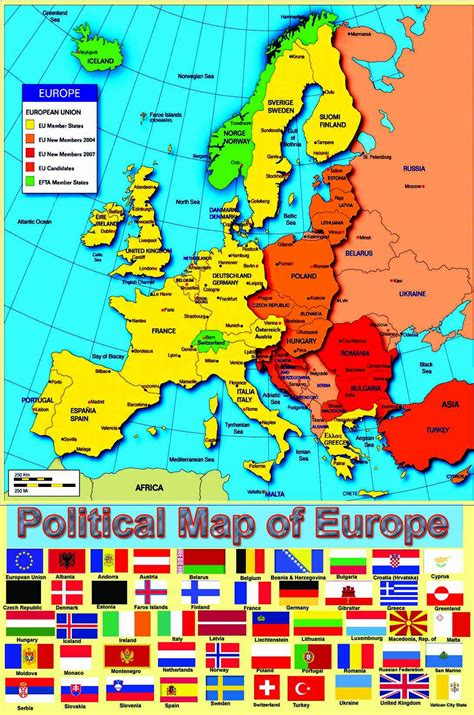 Buy Laminated Political Of Europe European With S Educational Primary
