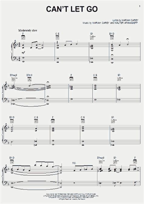 Can T Let Go Piano Sheet Music Onlinepianist