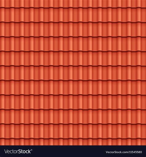 Roof Tile Seamless Pattern For House Covering In Red Color Vector