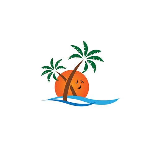Logotipo De La Playa Vector Premium