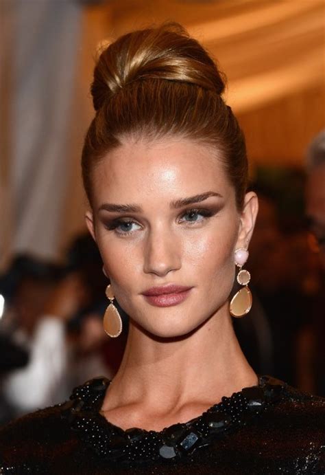 Rosie Huntington Whiteley Bun Updo Hairstyle For Homecoming