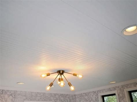 Planning to paint it white, but here's the question. How to Replace a Drop Ceiling With Beadboard Paneling ...