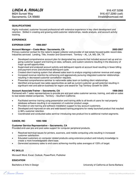 Account Management Resume Templates At