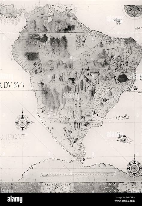 Map Of South America 16th Century Stock Photo Alamy