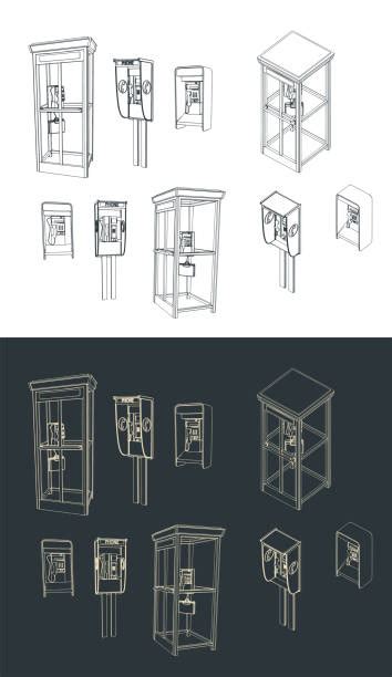 30 Old Telephone Booths Drawings Illustrations Royalty Free Vector