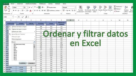 Ordenar Y Filtrar Datos En Excel Archivos Saber Programas