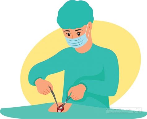 Surgeon Holding Tools Performing Surgery Clipart Classroom Clip Art