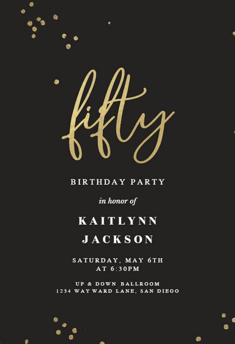 Fifty And Fabulous Invitation 50th Birthday Party Invitation Fiftieth