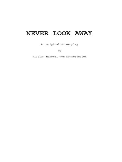 Never Look Away Screenplay Pdf