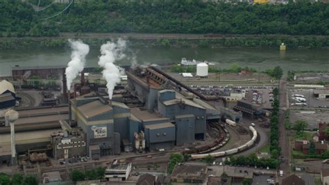 5k Aerial Video Of Us Steel Mon Valley Works Factory Braddock