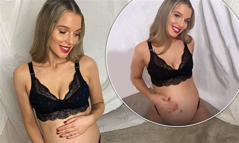Helen Flanagan Stuns In A Black Lace Bra As She Cradles Her Blossoming