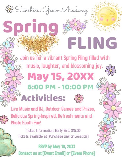 Editable Spring Fling Flyer Template Postermywall