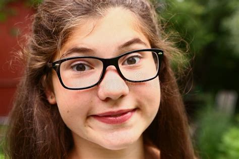 Short Sighted Teen Girl Myopia Glasses Stock Photos Free And Royalty