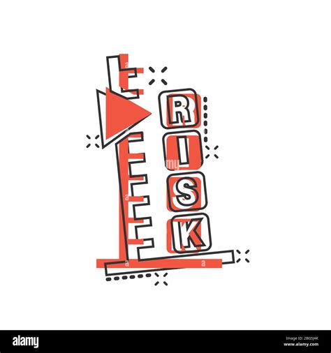 Risk Level Icon In Comic Style Result Cartoon Vector Illustration On