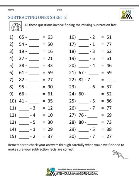 In first grade, kids are just getting into subtraction. Third Grade Subtraction Worksheets
