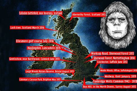British Bigfoot Sightings Mapped Terrifying Ape Man Encounters Was