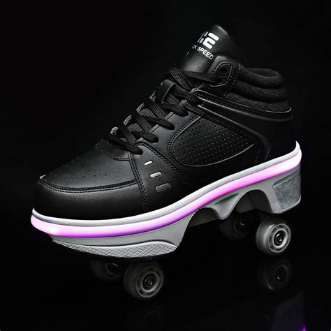 Kick Speed™ Roller Skate Shoes Black Edition Mid 7 Led