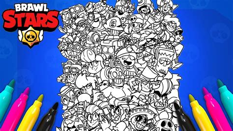 Brawl Stars All Tier Coloring Page All Brawlers Coloring Set Coloring Library
