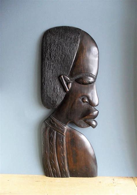 African Wall Hanging Hand Carved Vintage African Decor Tribal Vintage