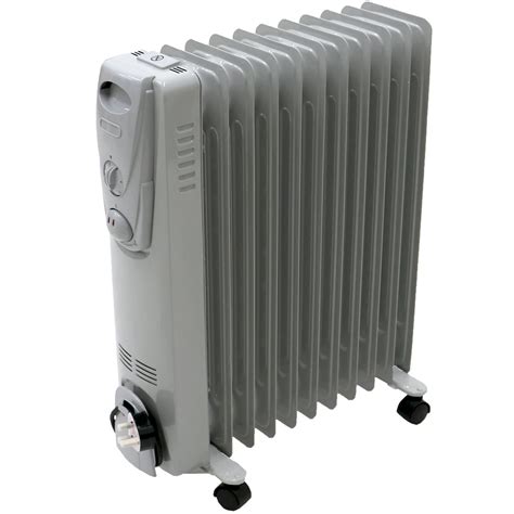 2500w 11 Fin Portable Oil Filled Radiator Electric Heater 11fin £
