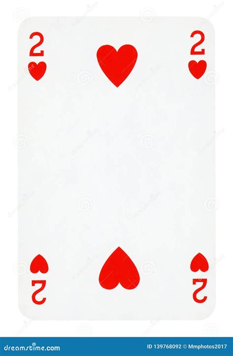 Two Of Hearts Playing Card Isolated On White Stock Photo Image Of